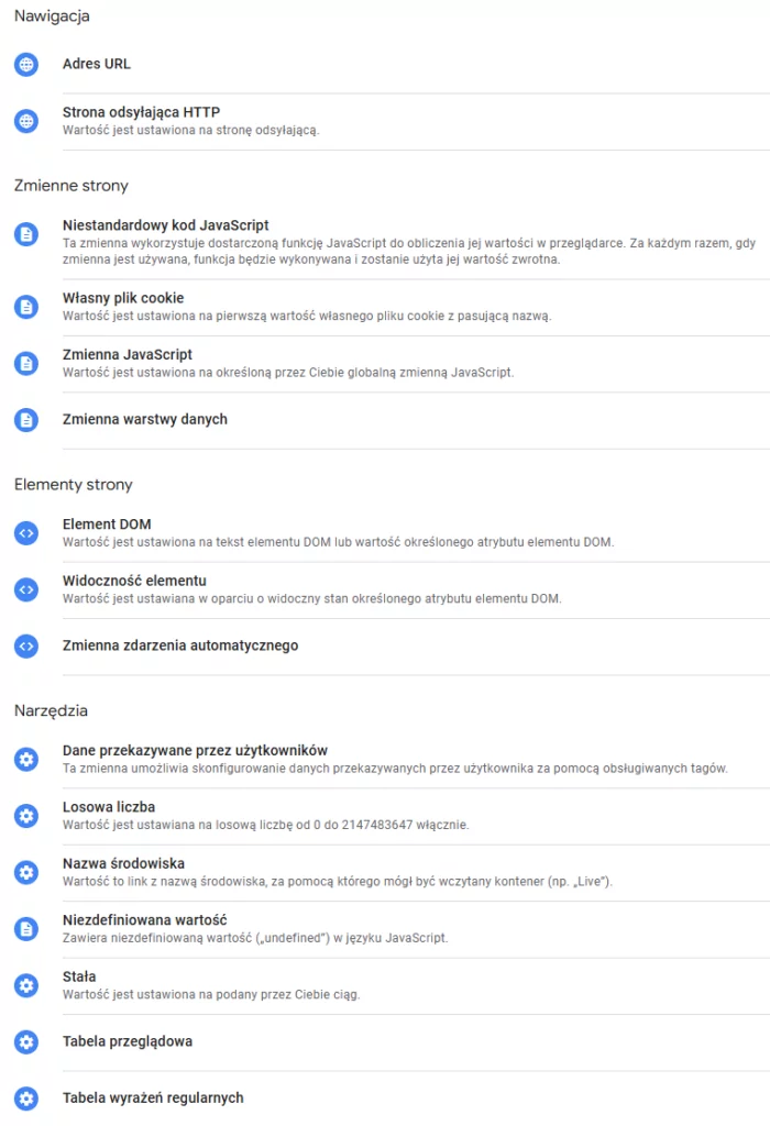 Google Tag Manager – jak działa i do czego służy? 7 google tag manager zmienne